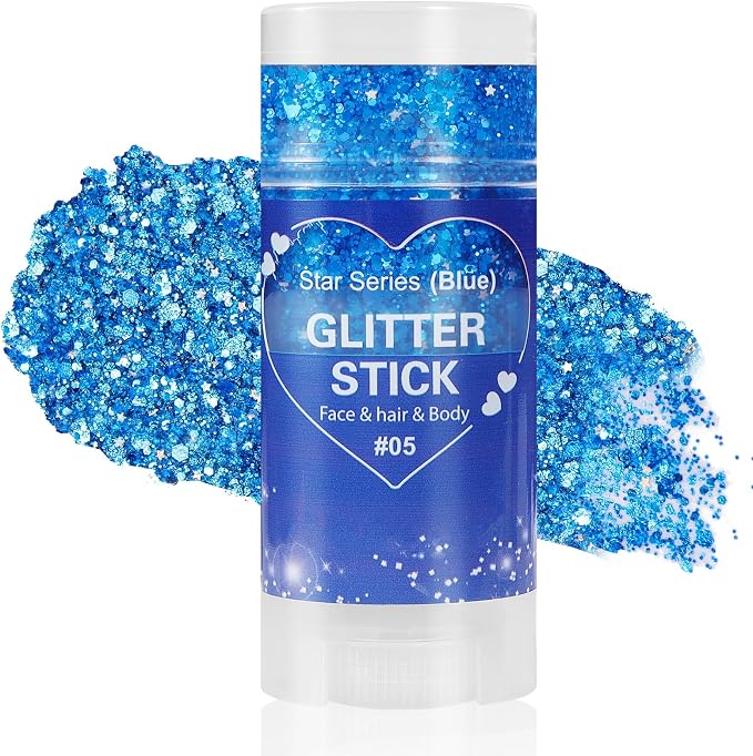 Mysense Patriotic Red White and Blue Body Glitter Stick